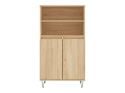 Aparador alto madera contrachapada color roble 60x36x110 cm