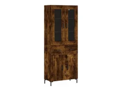 Aparador alto madera contrachapada roble ahumado 69,5x34x180 cm