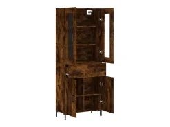 Aparador alto madera contrachapada roble ahumado 69,5x34x180 cm