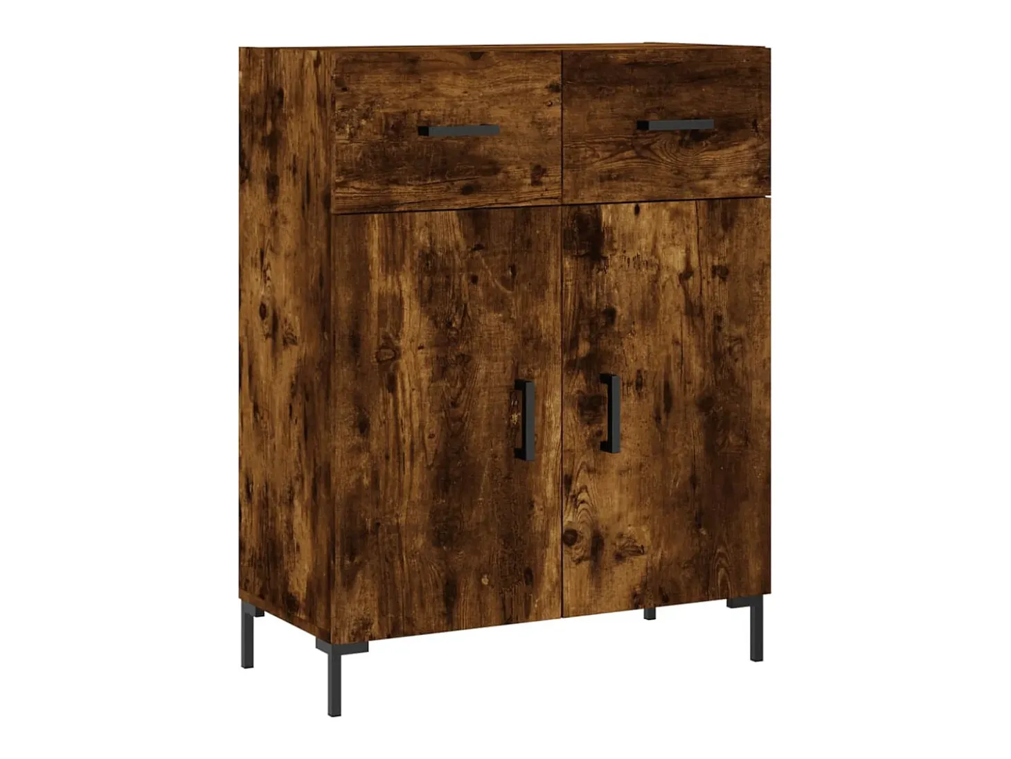 Aparador alto madera contrachapada roble ahumado 69,5x34x180 cm