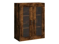 Aparador alto madera contrachapada roble ahumado 69,5x34x180 cm