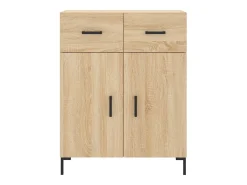 Aparador alto madera contrachapada color roble 69,5x34x180 cm
