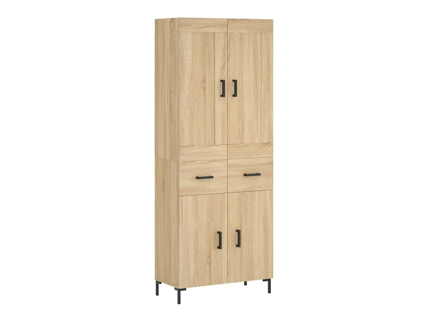 Aparador alto madera contrachapada color roble 69,5x34x180 cm