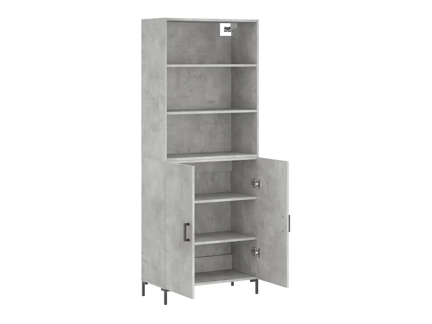 Aparador alto madera contrachapada gris hormigón 69,5x34x180 cm ES43976