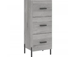Aparador alto madera contrachapada gris Sonoma 34,5x34x180 cm ES75957
