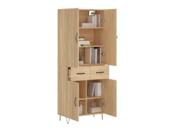 Aparador alto madera contrachapada color roble 69,5x34x180 cm ES94664