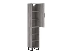 Aparador alto madera contrachapada gris Sonoma 34,5x34x180 cm ES17105