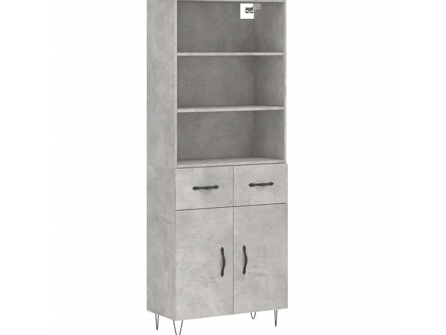 Aparador alto madera contrachapada gris hormigón 69,5x34x180 cm ES67150