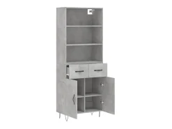 Aparador alto madera contrachapada gris hormigón 69,5x34x180 cm ES67150