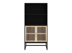 Aparador alto madera contrachapada negro 60x35x125 cm