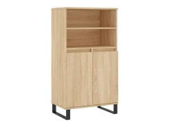 Aparador alto madera contrachapada color roble 60x36x110 cm