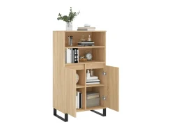 Aparador alto madera contrachapada color roble 60x36x110 cm