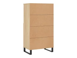 Aparador alto madera contrachapada color roble 60x36x110 cm