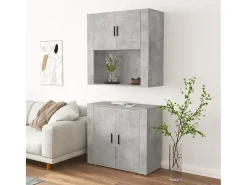 Aparador alto madera contrachapada gris hormigón