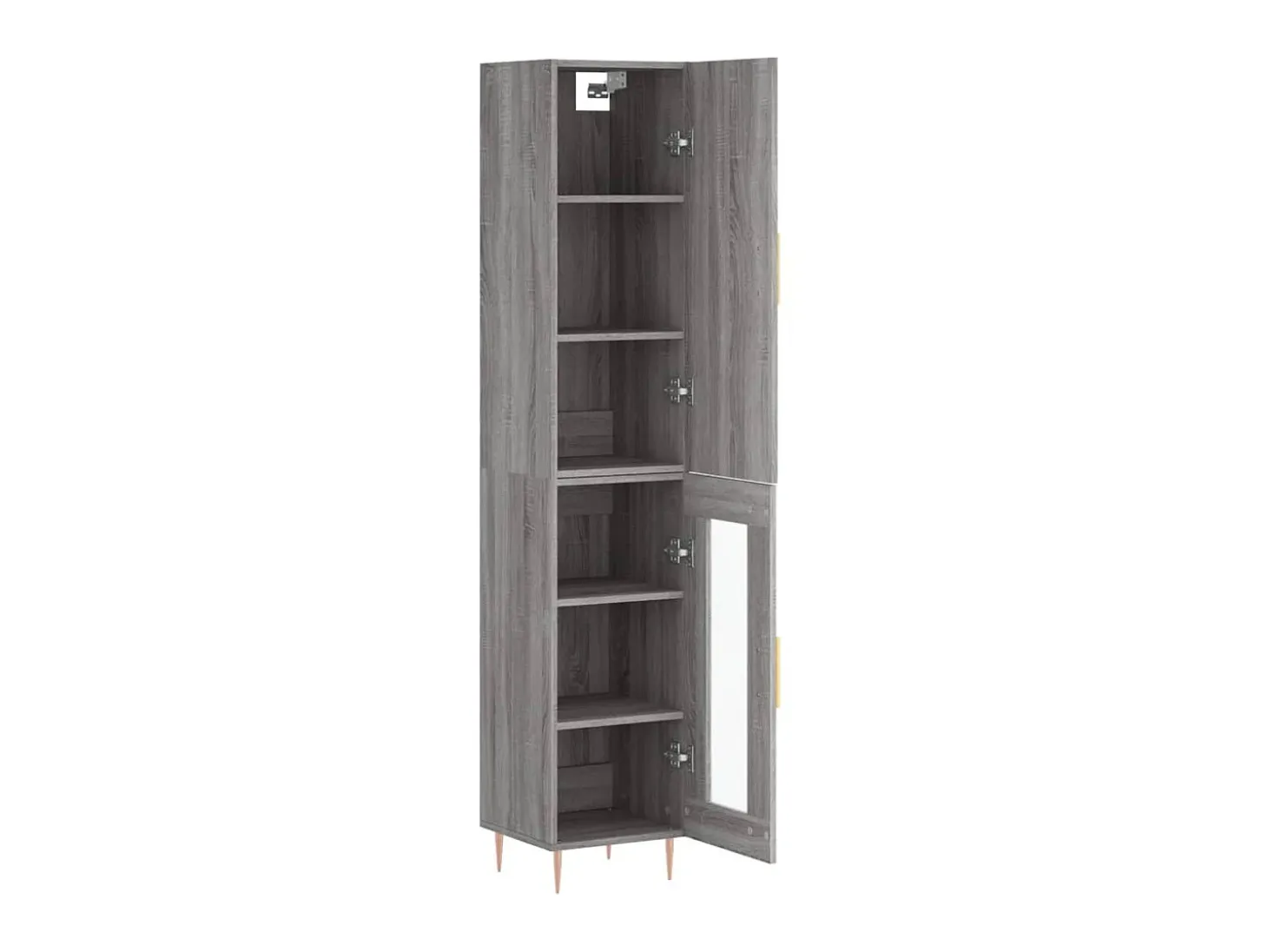 Aparador alto madera contrachapada gris Sonoma 34,5x34x180 cm ES51295