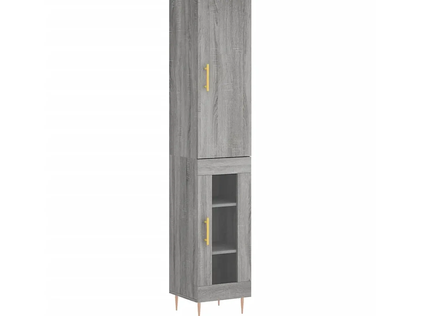 Aparador alto madera contrachapada gris Sonoma 34,5x34x180 cm ES51295