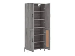Aparador alto madera contrachapada gris sonoma 69,5x34x180 cm