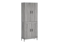 Aparador alto madera contrachapada gris sonoma 69,5x34x180 cm