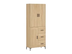 Aparador alto madera contrachapada color roble 69,5x34x180 cm ES84194
