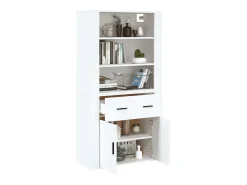 Aparador alto madera contrachapada blanco ES243824