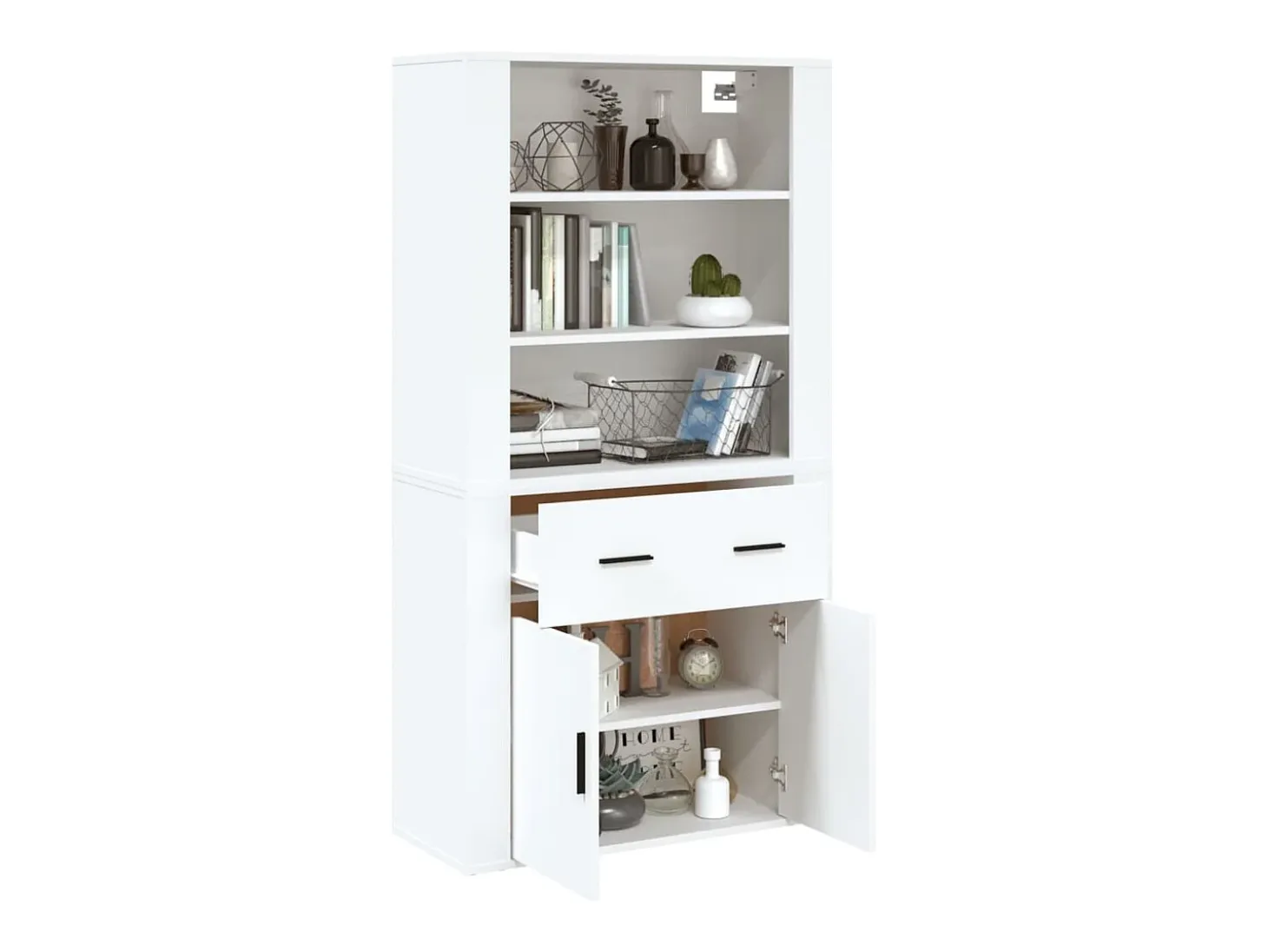 Aparador alto madera contrachapada blanco ES243824