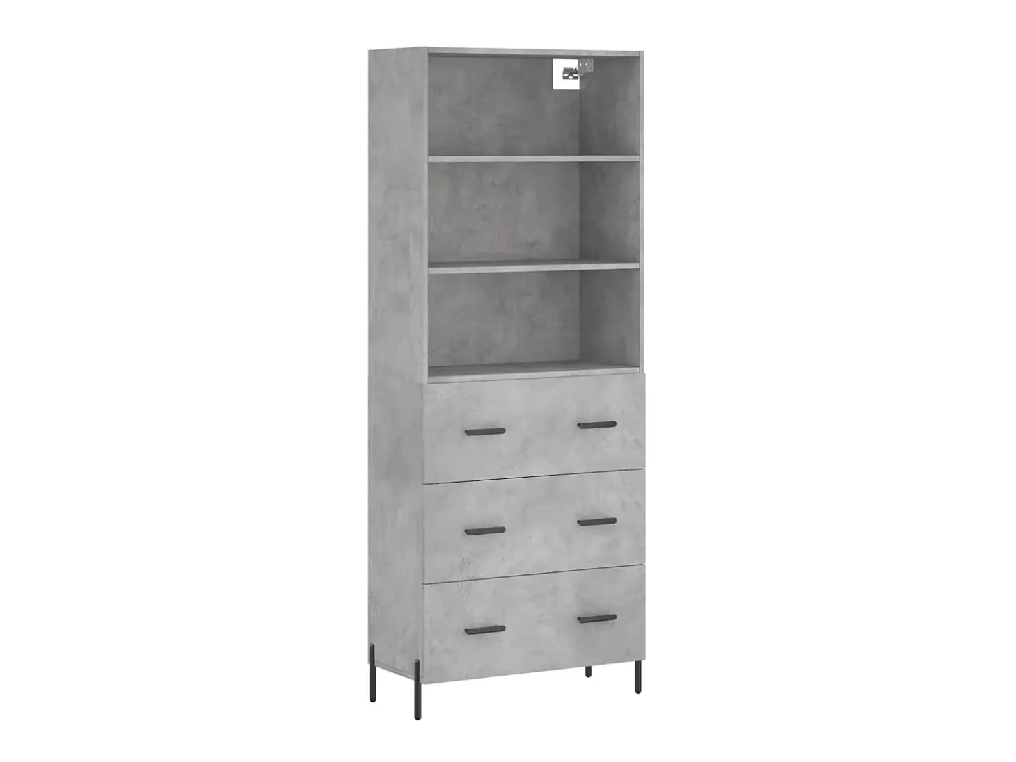 Aparador alto madera contrachapada gris hormigón 69,5x34x180 cm ES59353