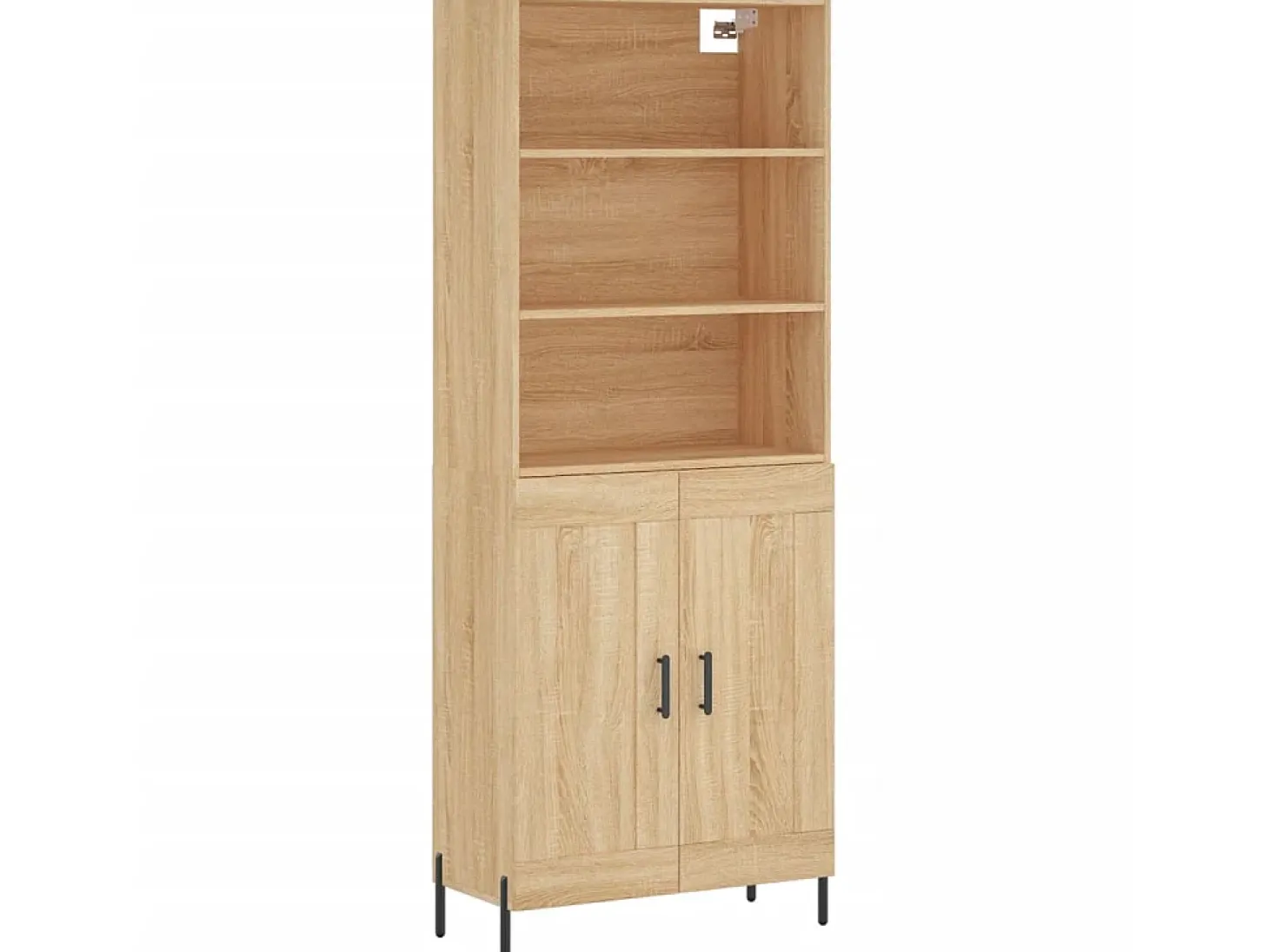 Aparador alto madera contrachapada color roble 69,5x34x180 cm ES341839