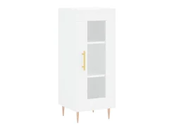 Aparador alto madera contrachapada blanco 34,5x34x180 cm