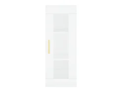Aparador alto madera contrachapada blanco 34,5x34x180 cm