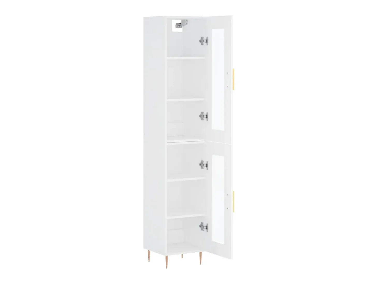 Aparador alto madera contrachapada blanco 34,5x34x180 cm