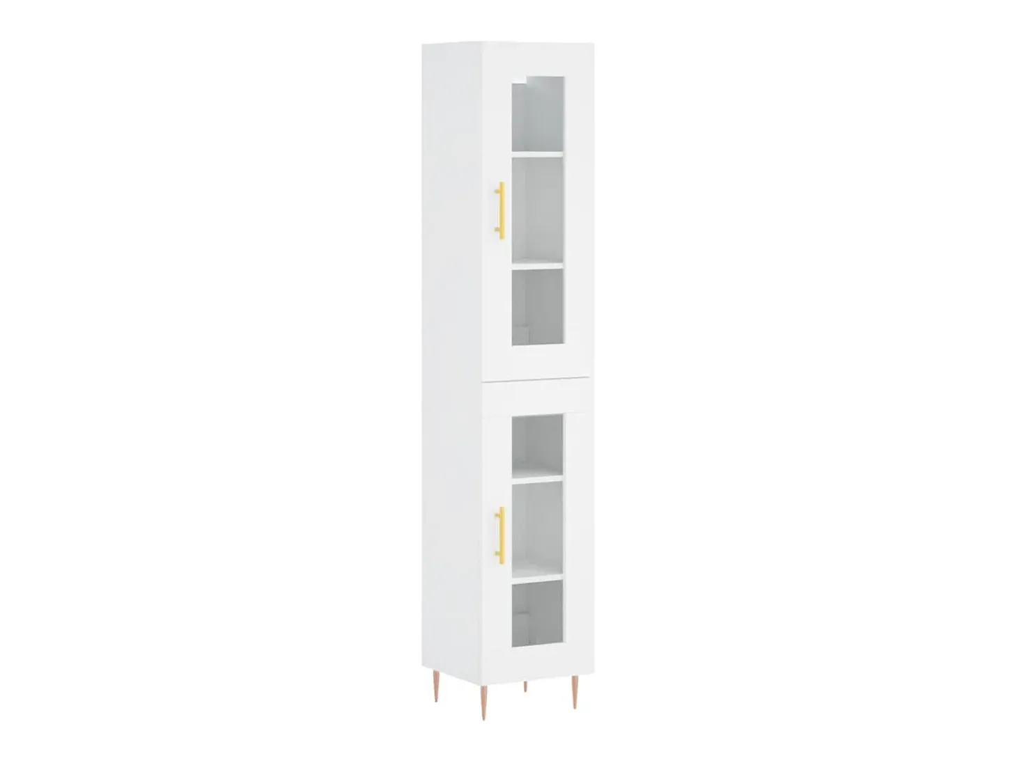 Aparador alto madera contrachapada blanco 34,5x34x180 cm