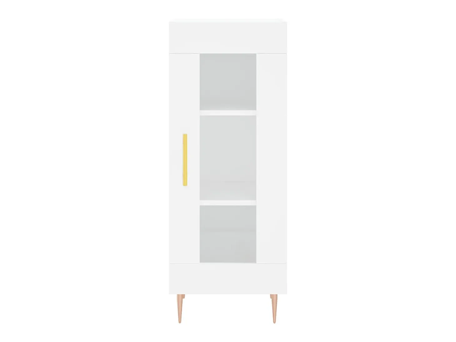Aparador alto madera contrachapada blanco 34,5x34x180 cm