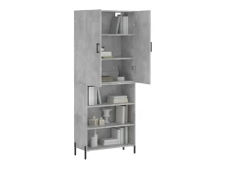 Aparador alto madera contrachapada gris hormigón 69,5x34x180 cm ES34416