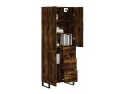 Aparador alto madera contrachapada roble ahumado 69,5x34x180 cm ES71334