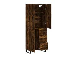 Aparador alto madera contrachapada roble ahumado 69,5x34x180 cm ES71334