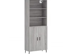 Aparador alto madera contrachapada gris sonoma 69,5x34x180 cm ES41061