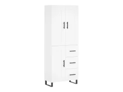Aparador alto madera contrachapada blanco 69,5x34x180 cm