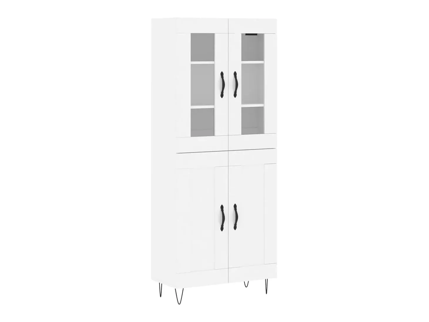 Aparador alto madera contrachapada blanco 69,5x34x180 cm ES59434