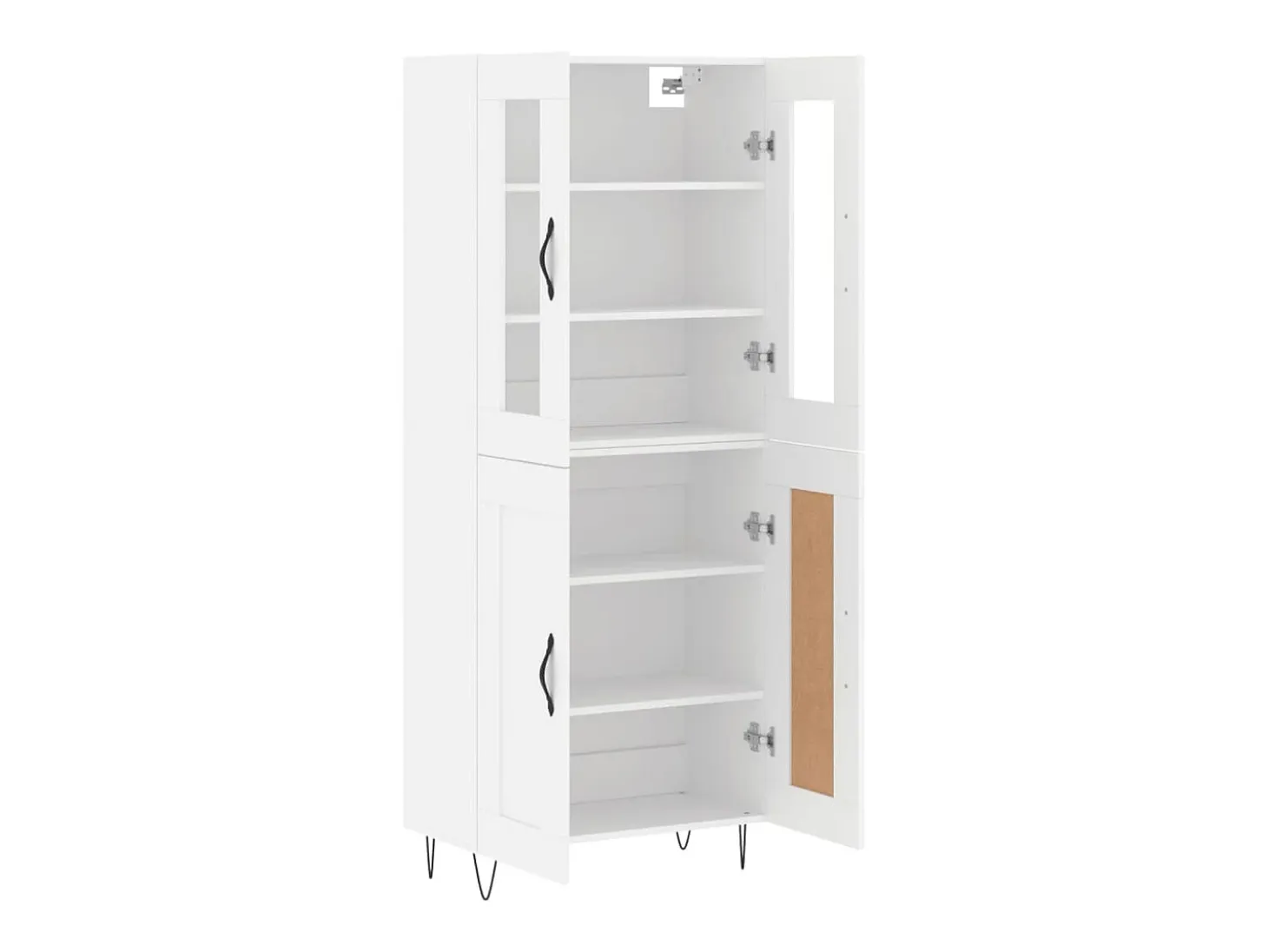 Aparador alto madera contrachapada blanco 69,5x34x180 cm ES59434