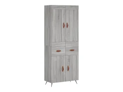 Aparador alto madera contrachapada gris sonoma 69,5x34x180 cm