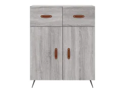 Aparador alto madera contrachapada gris sonoma 69,5x34x180 cm