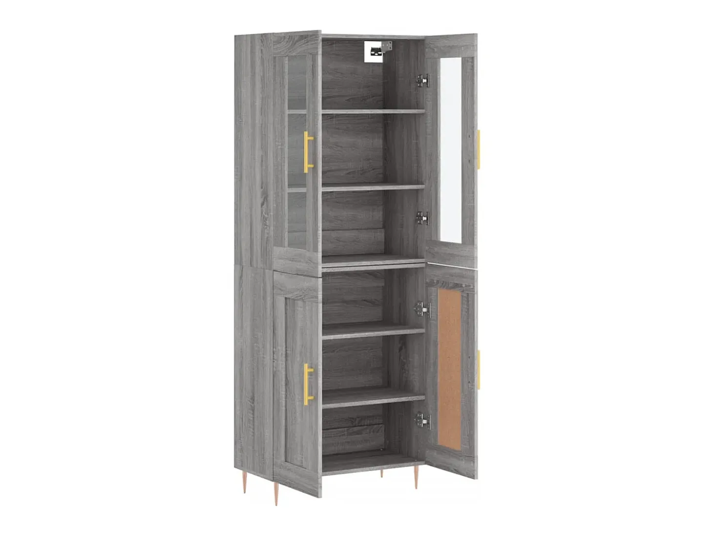 Aparador alto madera contrachapada gris sonoma 69,5x34x180 cm
