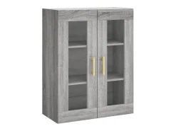 Aparador alto madera contrachapada gris sonoma 69,5x34x180 cm