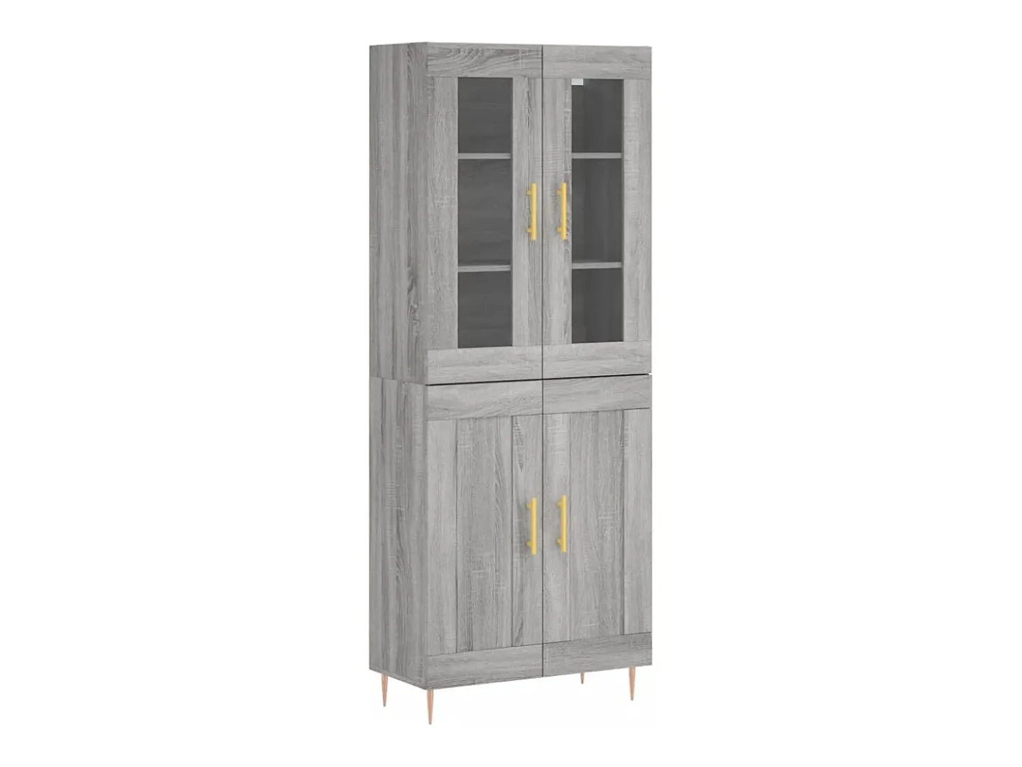 Aparador alto madera contrachapada gris sonoma 69,5x34x180 cm