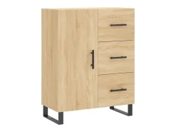 Aparador alto madera contrachapada color roble 69,5x34x180 cm