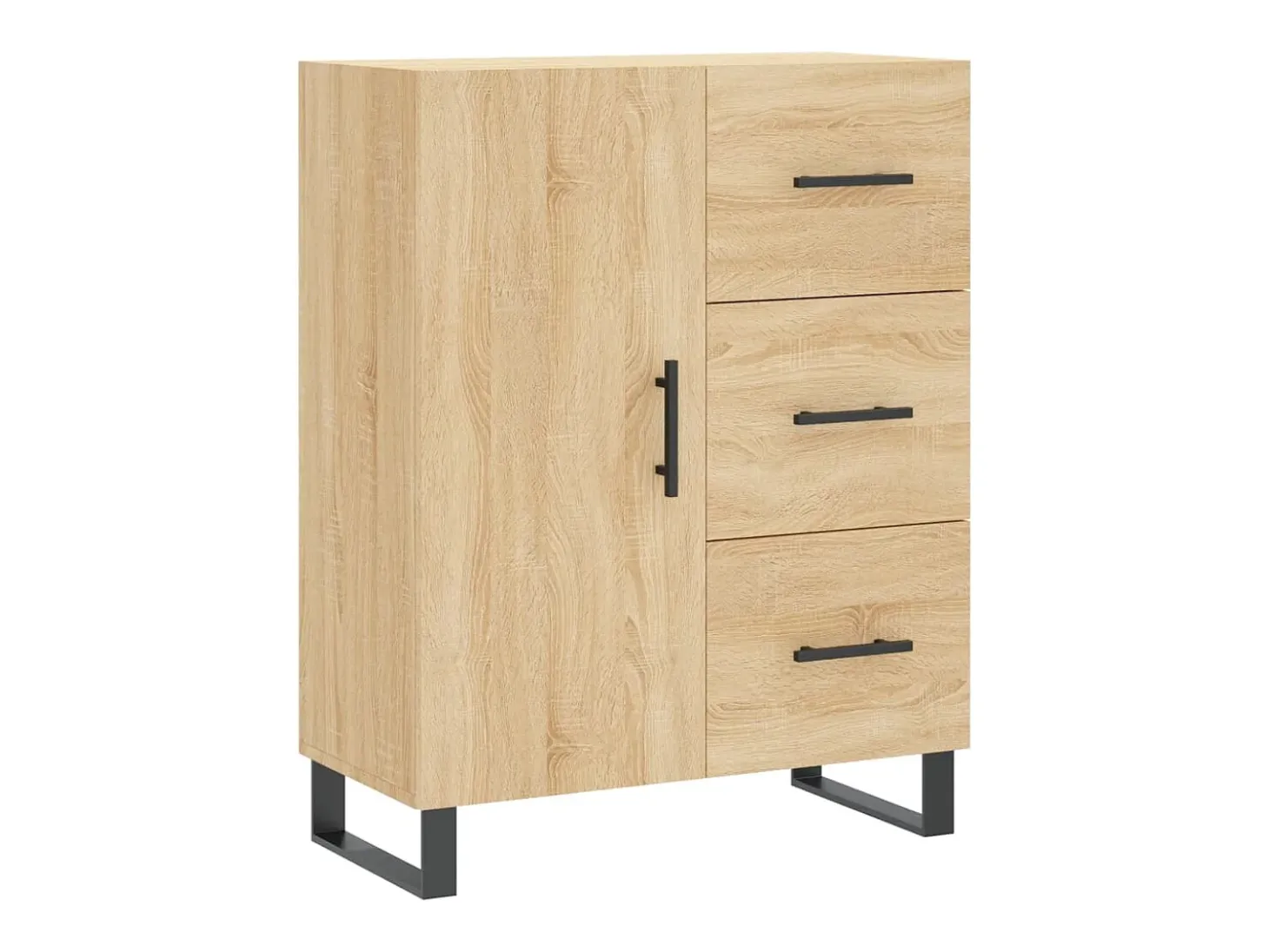 Aparador alto madera contrachapada color roble 69,5x34x180 cm