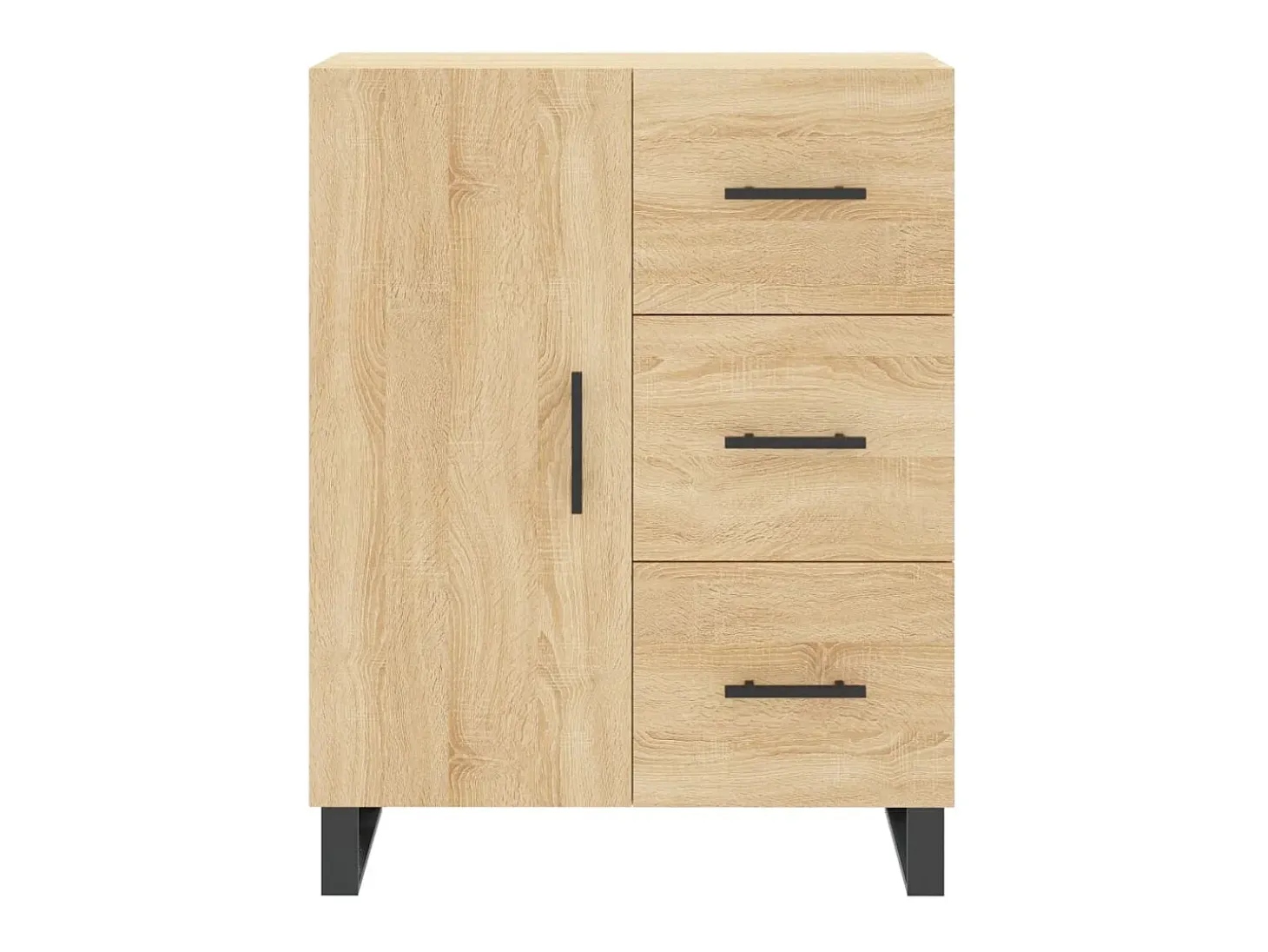 Aparador alto madera contrachapada color roble 69,5x34x180 cm
