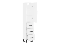 Aparador alto madera contrachapada blanco 34,5x34x180 cm