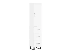 Aparador alto madera contrachapada blanco 34,5x34x180 cm