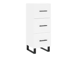 Aparador alto madera contrachapada blanco 34,5x34x180 cm